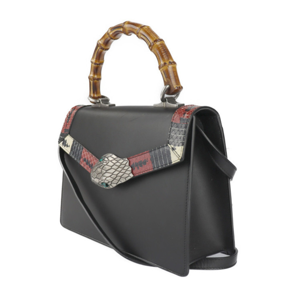 Gucci Black Lilith Bamboo Snake Python Coral Mult… - image 1